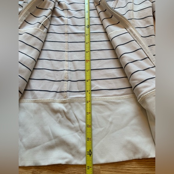 Lululemon Striped Full Zip Jacket | Off White & Black Stripes - Picture 10 of 10